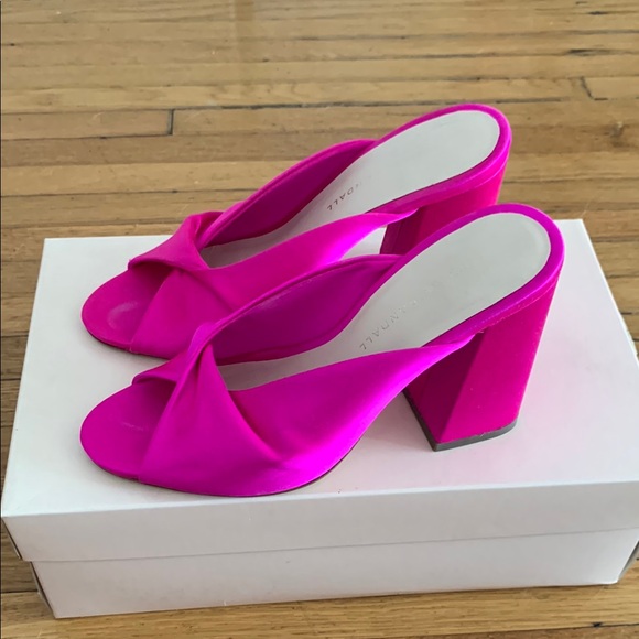 Loeffler Randall 💖Pink Mules with Block Heel and Twisted Detail - Picture 9 of 9